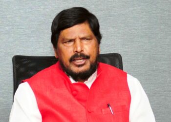 The Minister of State for Social Justice & Empowerment, Shri Ramdas Athawale addressing a press conference, in New Delhi on November 24, 2017.