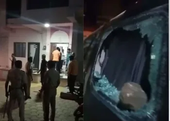 BJP MP prataprao chikhalikars car vandalized by Maratha agitators in Naned