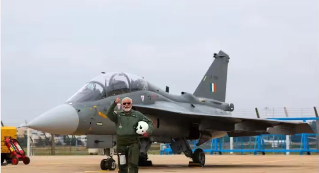 PM Modi completes sortie in Tejas trainer aircraft, first PM to fly in LCA