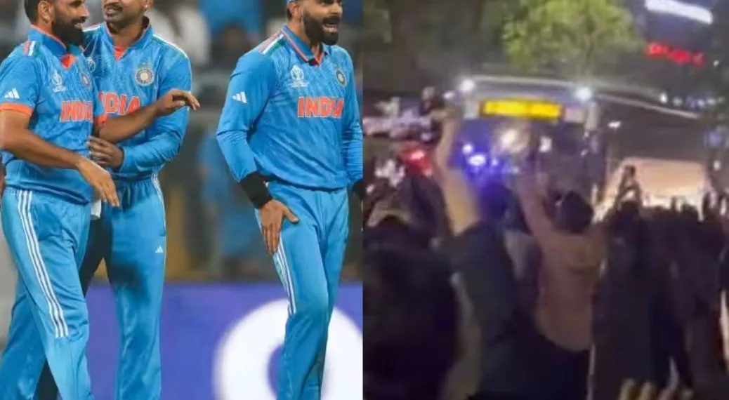Indian Cricket Teams Reached Ahmedabad World Cup 2023 Final Fans Crazy Outside Hotel