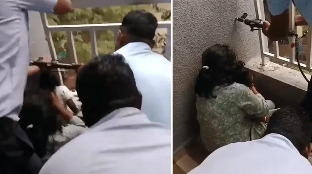 one year child saved by Fire Brigade in pune