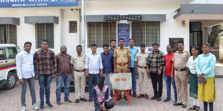 Man arrested for stealing donation box of shankarbaba savali math maliwada ahmednagar