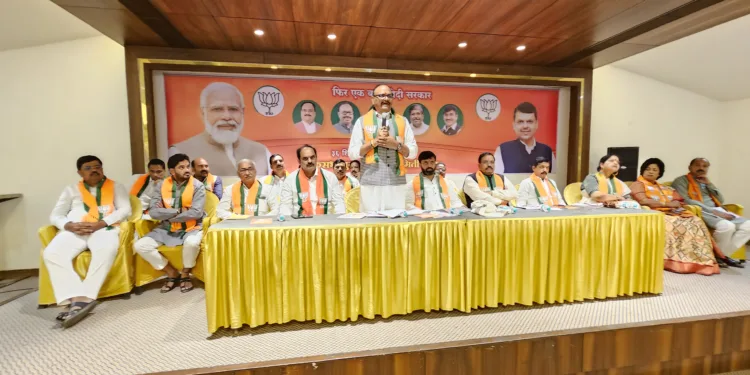 BJP party workers rally and meeting for shirur loksabha under UP DCM brijesh Pathak