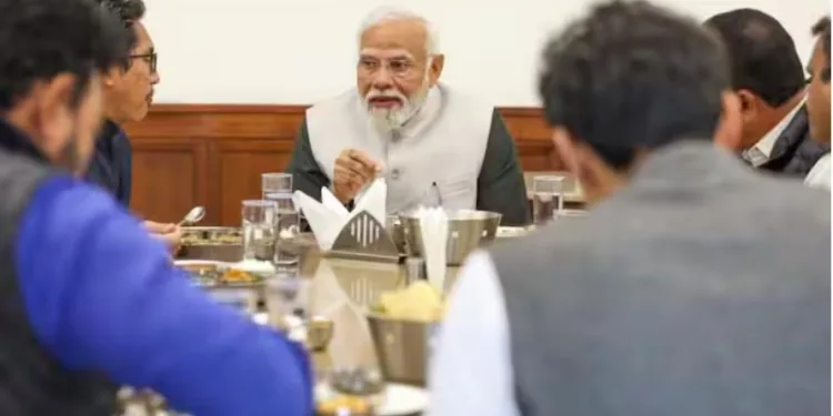 PM Modi In Parliament Canteen Lunch With Eight MP BJP