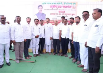 agriculture production market works bhumipujan by MLA Rahul kul Yavat pune