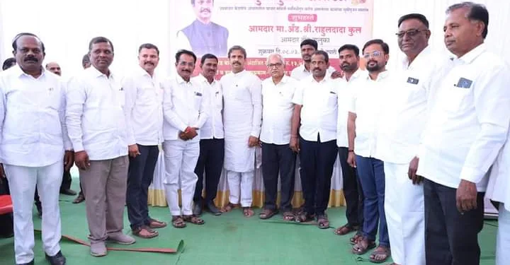 agriculture production market works bhumipujan by MLA Rahul kul Yavat pune