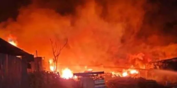 scrap warehouse caught by fire in kudalwadi pimpri chinchwad pune