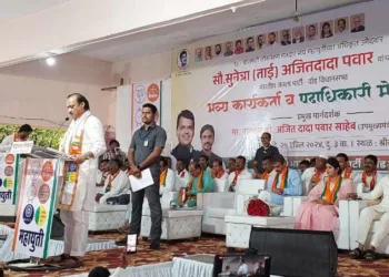 Ajit Pawar addresses BJP workers rally in daund pune