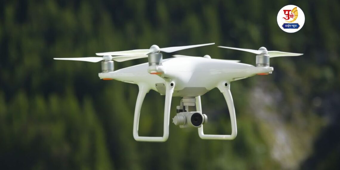 drone cameras are flying in duand tehsil pune