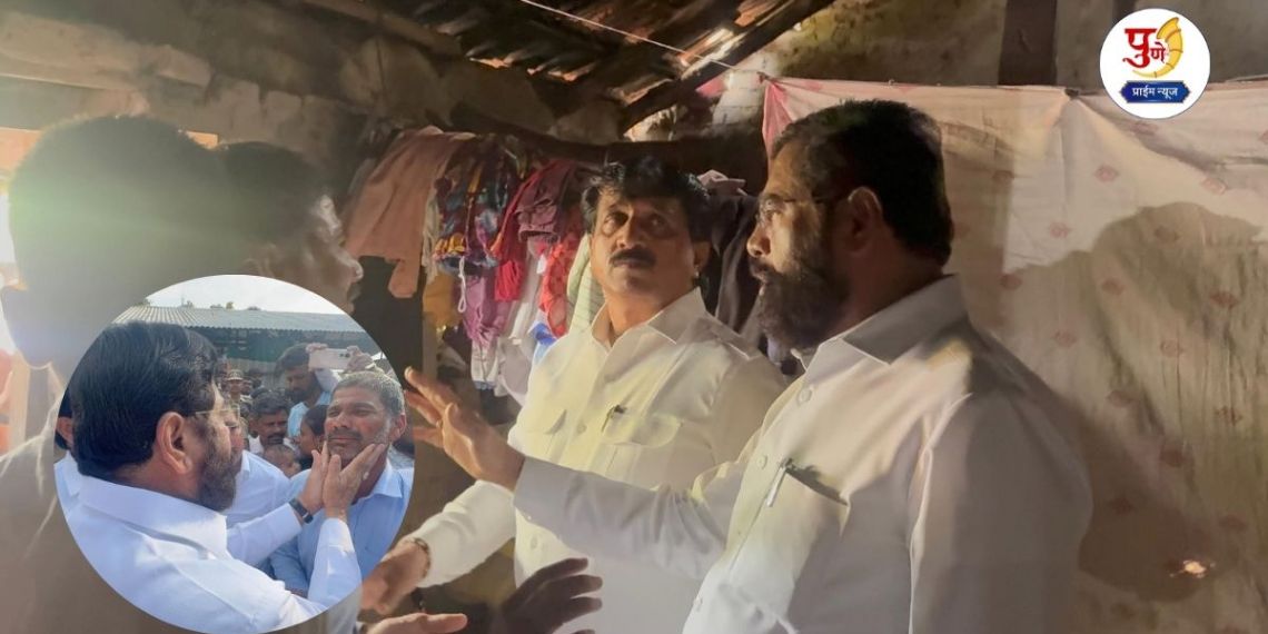 Pune News: Deputy Chief Minister Eknath Shinde was shocked to see the condition of the house of Rohan, who died in a leopard attack; promised to build a new house