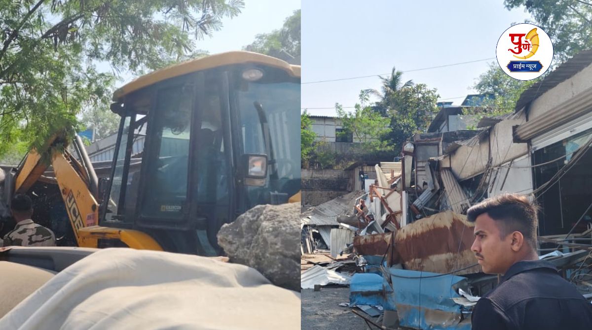 Pune News: Action taken against unauthorized godown in Bibwewadi Hill Top area; 64 thousand sq ft construction demolished