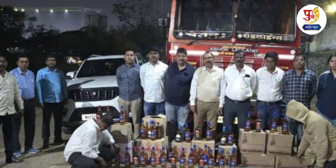 Bhor News: Liquor smuggling from a pharmaceutical truck in Bhor, Pune! Goods worth 43 lakhs seized; Bold action by the State Excise Department