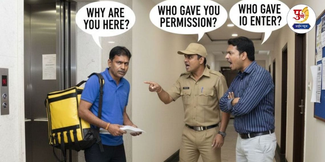 Hadapsar News: 'Throw him in the trunk and kill him, how did you get in?' He was hit by a bike, his head hit a rod; Terrible thing happened to a delivery boy in Pune