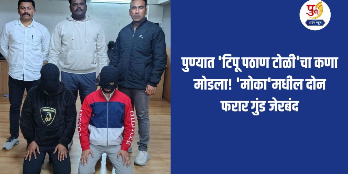 Pune Crime: The backbone of 'Tipu Pathan gang' broken in Pune! Two absconding goons from 'Moka' arrested; Crime Branch takes swift action