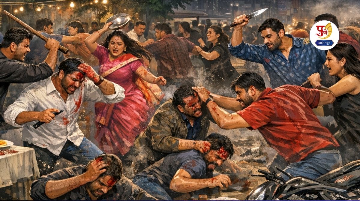 Pune Crime: Rage over parking in Pune! Stabbed with knives, beaten with sticks; Two families from the same settlement clashed