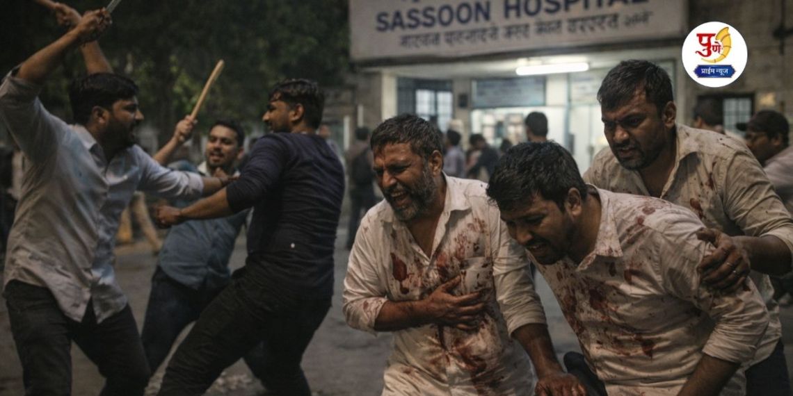 Pune Crime: "Calling the police will cost you dearly" Two groups clash in Pune! A young man was attacked by a group of people who entered a hospital..