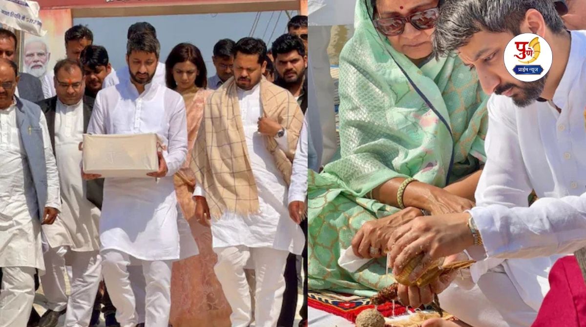 Ajit Pawar Death: Bones in hands, bare feet and tears in eyes; With a heavy heart, Jay Pawar immerses Ajit's bones at Prayagraj Sangam...