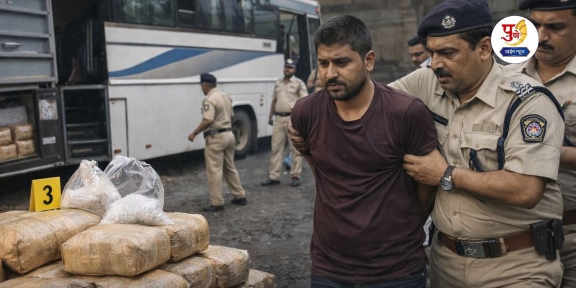 Crime News: Private bus heading to Pune stopped in Mumbai! Even the police were shocked to see what was found in the bag; The number plate was bent and...