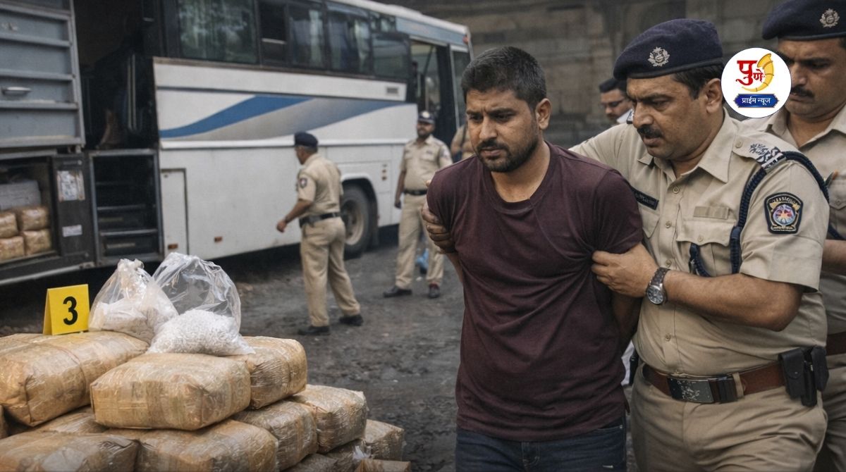 Crime News: Private bus heading to Pune stopped in Mumbai! Even the police were shocked to see what was found in the bag; The number plate was bent and...