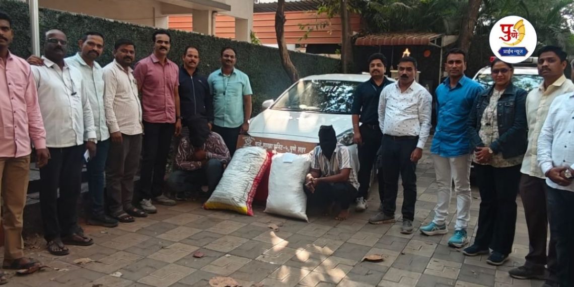 Pune Crime: Crime Branch raids before a large consignment of ganja reaches Pune; Luxury car with 34 kg of ganja seized!