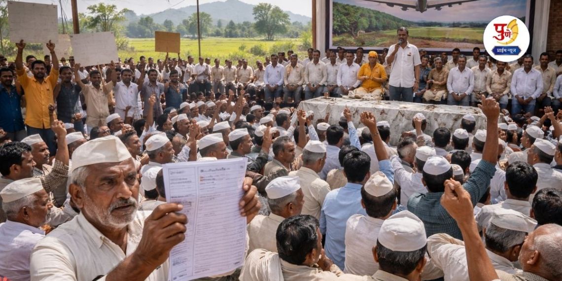 Purandar Airport: "We will not give land!" The fight of farmers affected by the Purandar project is intense; The information given by the District Collector is in doubt