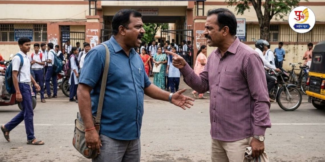 Bhor Crime: A parent was attacked in front of the Zilla Parishad school in Bhor! Asking for an answer was costly; Beating him with a stick, abusing him and even biting his shoulder...