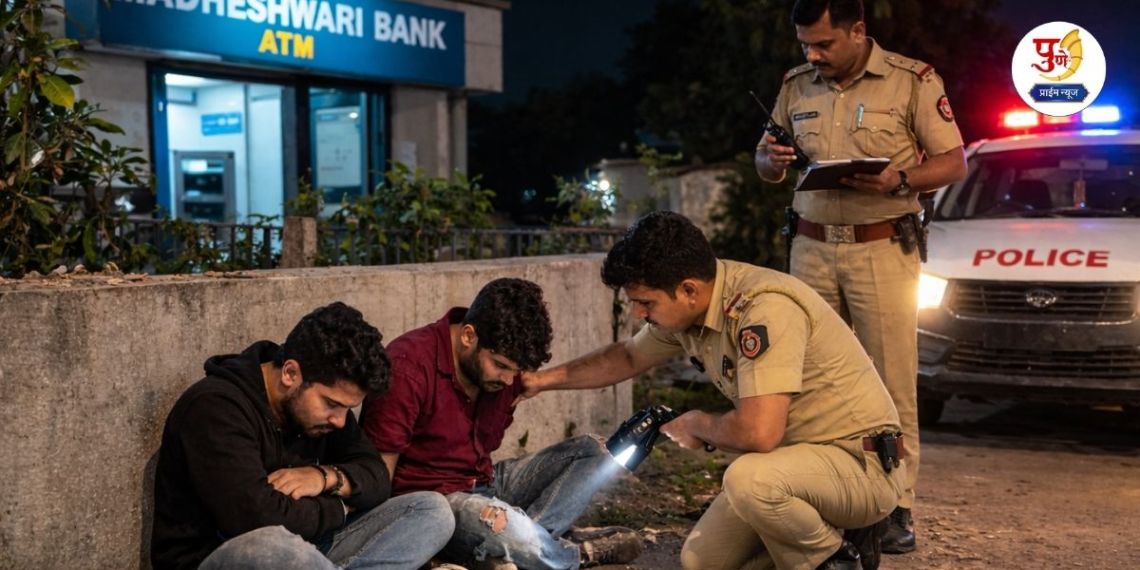 Loni Kalbhor News: Two youths hid behind the bank wall; Police caught them red-handed while they were preparing to commit a crime
