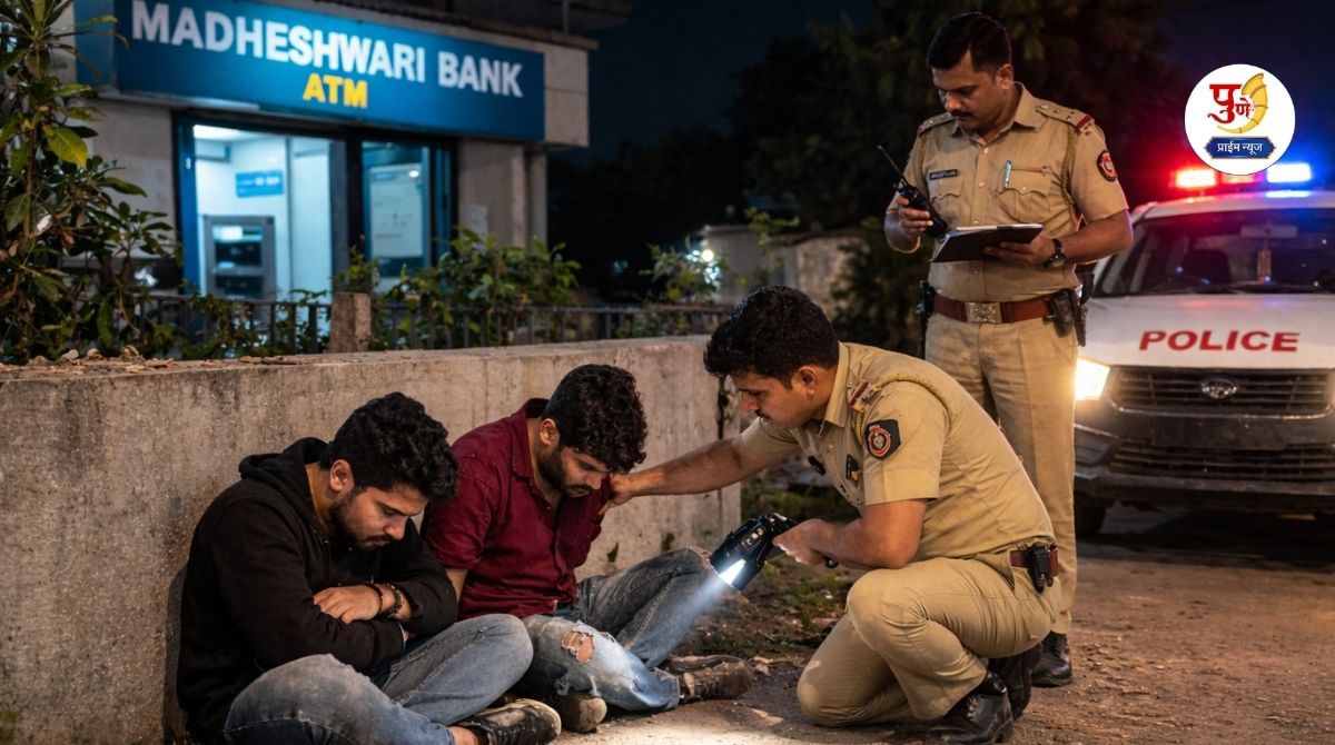 Loni Kalbhor News: Two youths hid behind the bank wall; Police caught them red-handed while they were preparing to commit a crime