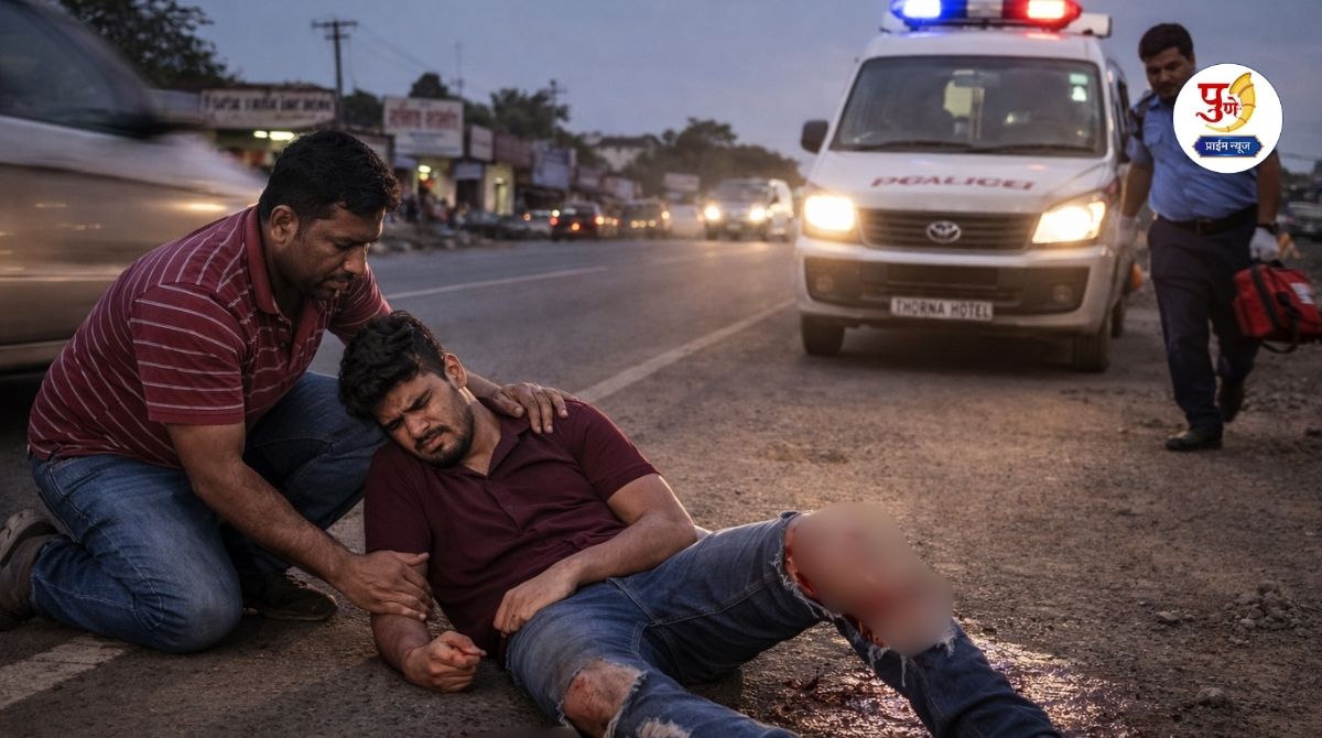 Pune Accident: Youth seriously injured in four-wheeler collision in Kunjirwadi, driver absconding