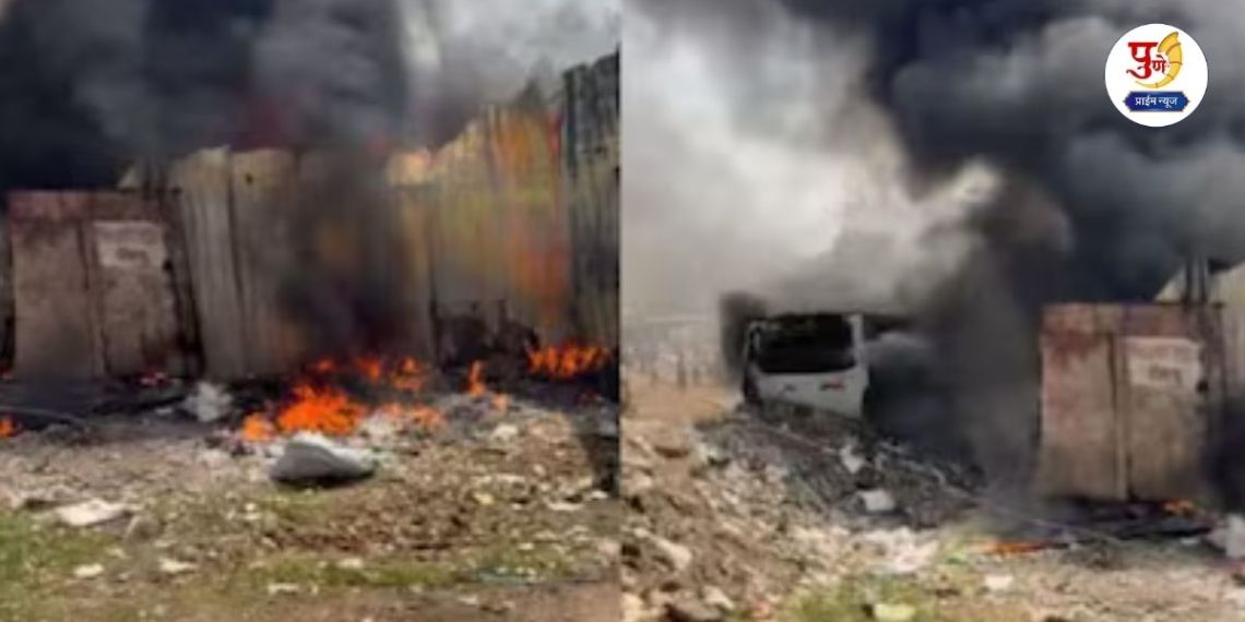 Pimpri-Chinchwad Fire: Cylinder blast in Pimpri-Chinchwad! Buses and shops at the scene of the fire; A major accident was averted with the help of 8 fire engines