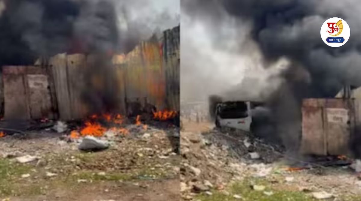 Pimpri-Chinchwad Fire: Cylinder blast in Pimpri-Chinchwad! Buses and shops at the scene of the fire; A major accident was averted with the help of 8 fire engines
