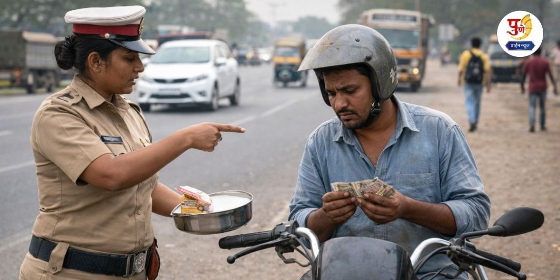 "Give me Rs 200 for the cat's milk and biscuits, otherwise it's on you" - Loni Kalbhor, a strange demand from a female traffic policeman to a driver..