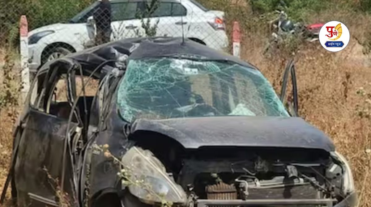 Horrific accident in Ahilyanagar! Students' car overturns on Jamkhed-Karjat road; 7 seriously injured